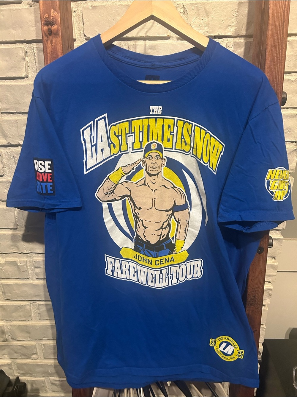 John Cena 2025 Farewell Tour Los Angeles Retirement LA WWE Men's XL T-Shirt